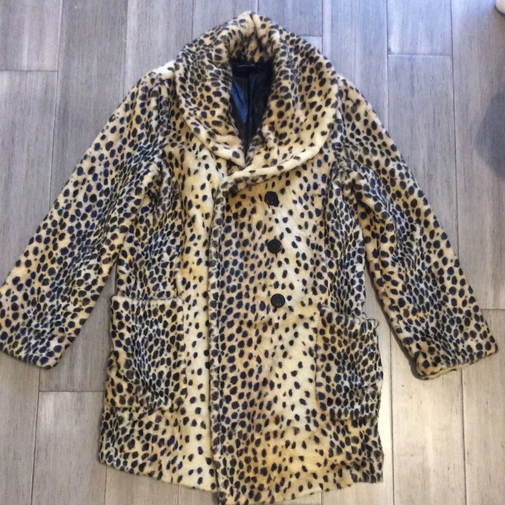 Forever21 faux fur leopard peacoat